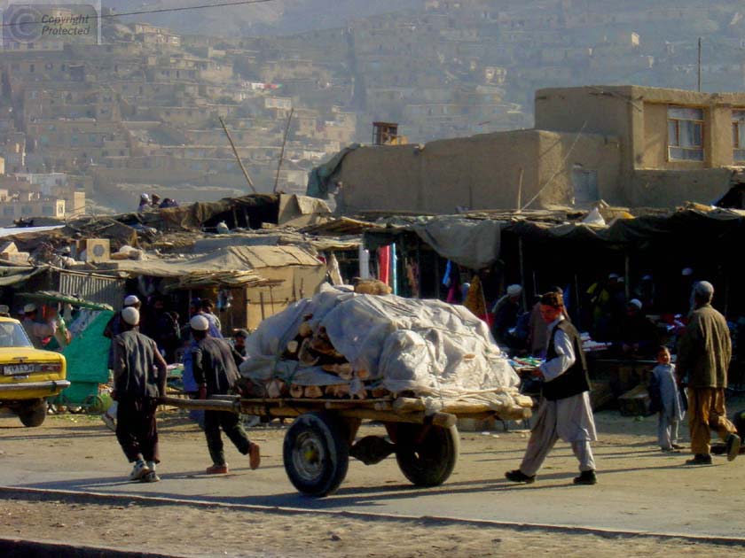 Two Men Pulling a Cart